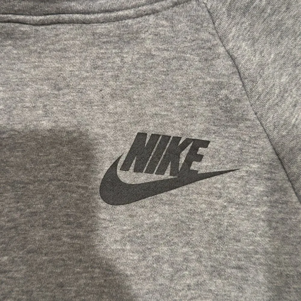 Nike Women’s S Nike Tech Hoodie Gray Funnel Neck Pullover Cotton Charcoal Warm